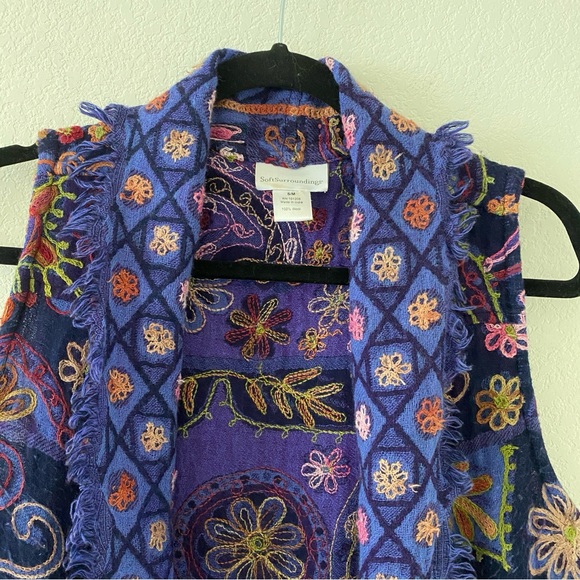 SoftSurroundings Wool  embroidered Vest - Picture 6 of 10